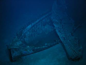 Boat lying across what is believed to be 36-foot motor pinnace